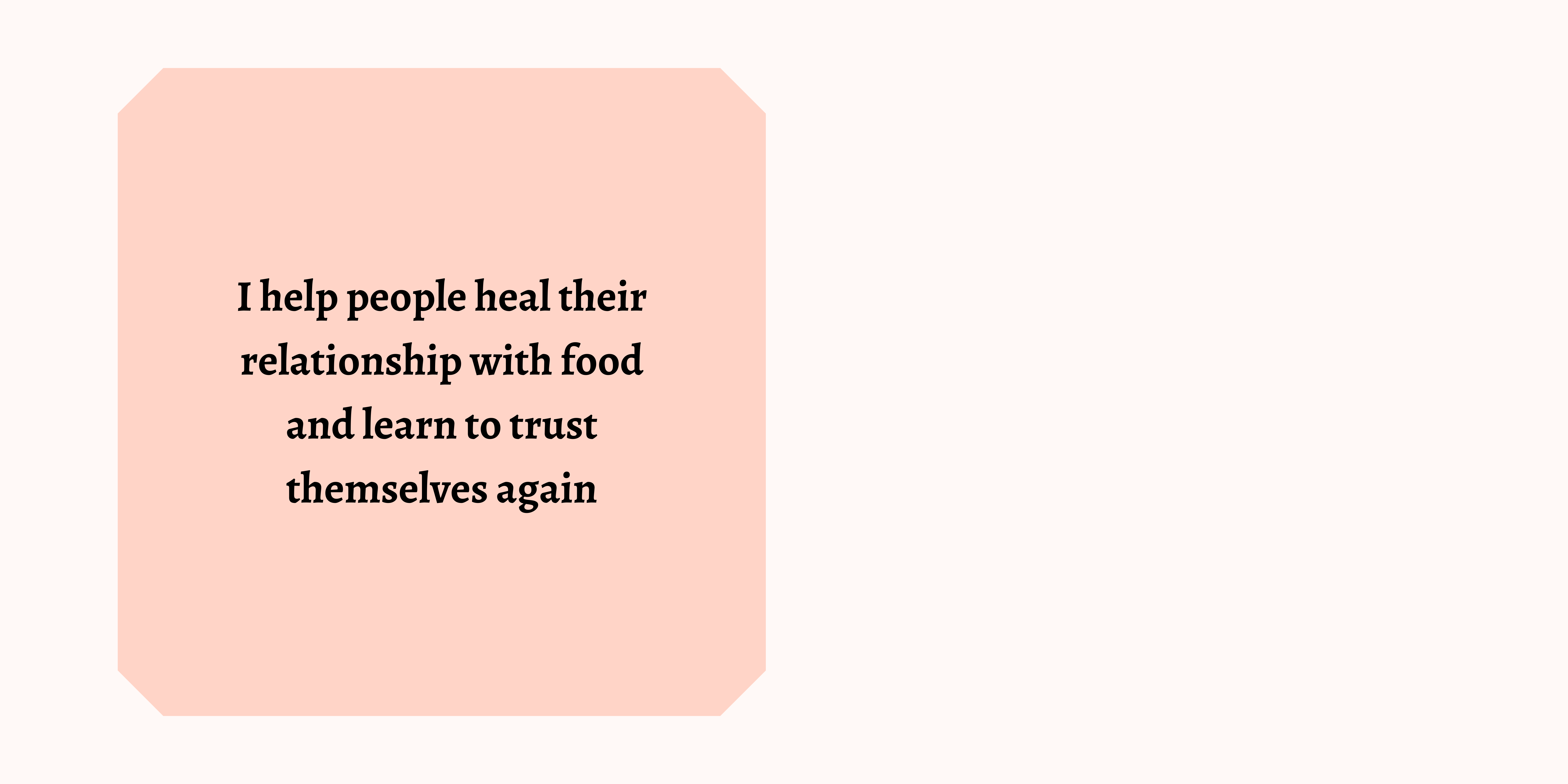 Banner about intuitive eating coaching and mindset coaching with the text "I help people heal their relationship with food and learn to trust themselves again"